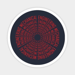 mechanical engineering text with gear logo Magnet